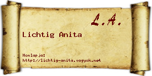 Lichtig Anita névjegykártya